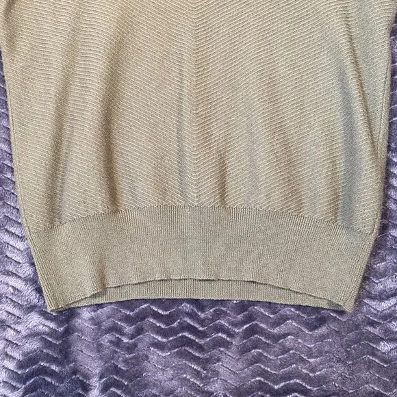 J.Crew Olive Green Ruffle Neck Sweater Ribbed Knit pullover,womens size XS - Picture 6 of 9